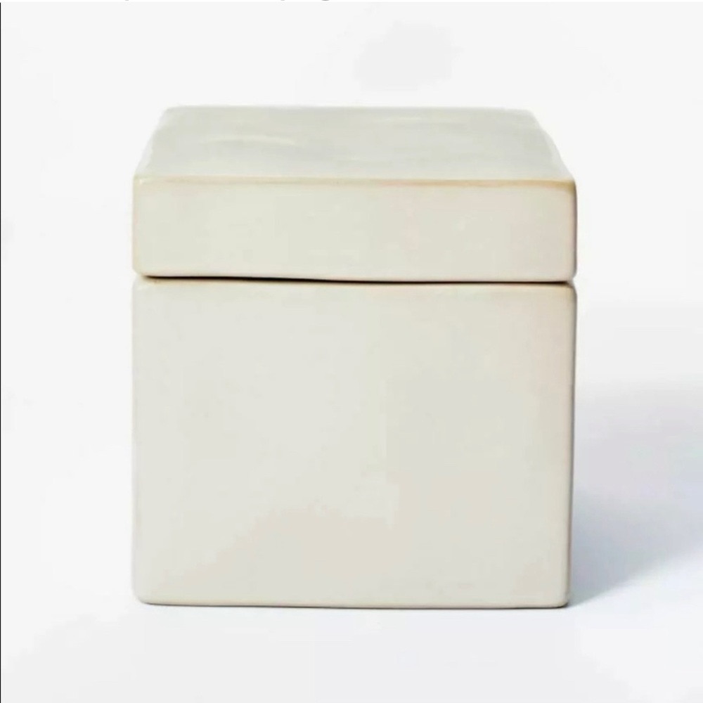 Threshold x Studio McGee Carved Ceramic Box Gray 5" x 5"